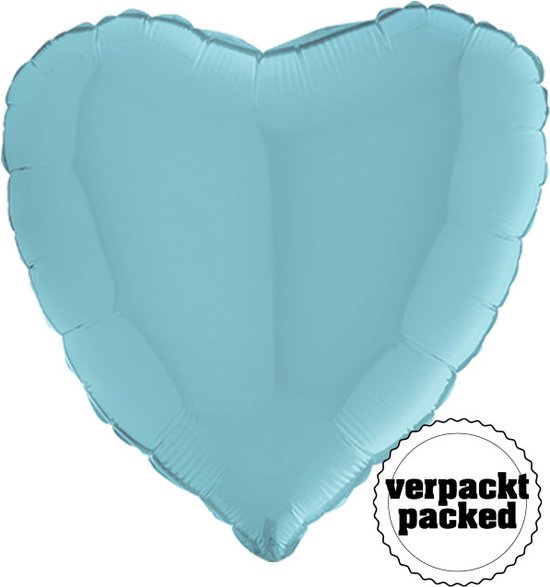 Grabo - Folieballon hartvorm Pastel blue - (90 cm)