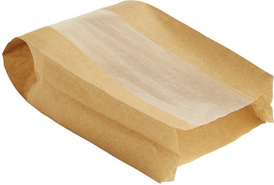 Sacs à pain avec fenêtre KRAFT - 32x13cm - 1 000 pcs/boîte.