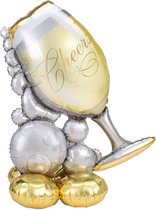Folie ballon - Champagne Glas Goud- Verjaardag - Happy Birthday - Feest - Party - Wedding - Decoratie - 104 x 129cm