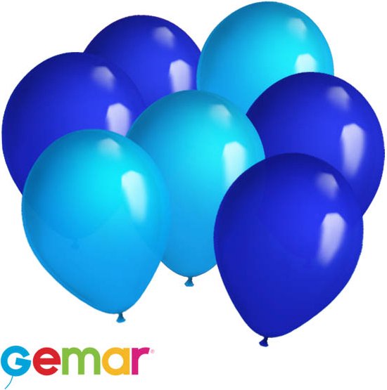 30 ballonnen Lichtblauw en Blauw (Ook geschikt voor Helium)