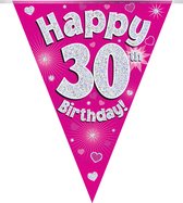 Oaktree - Vlaggenlijn Roze Happy 30th Birthday (4 meter)