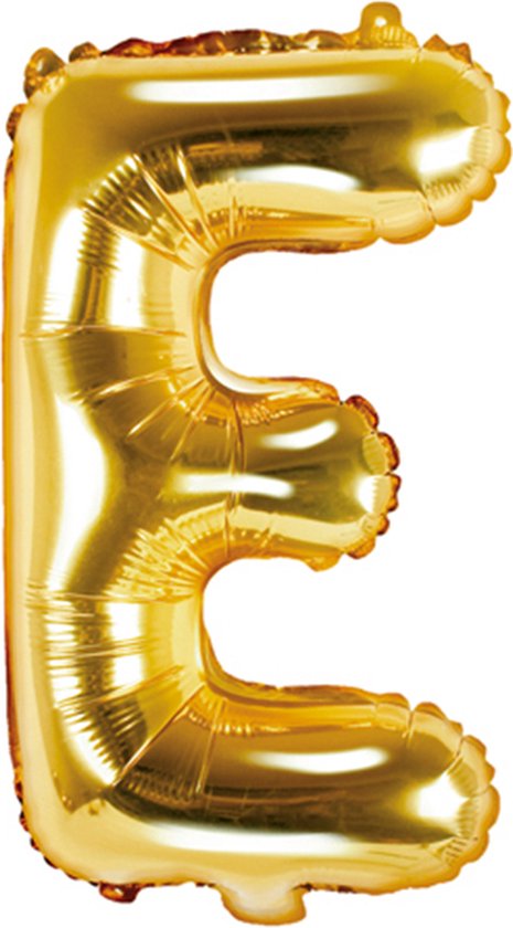 Partydeco - Folieballon Goud Letter E (35 cm)