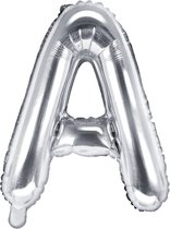 Partydeco - Folieballon Zilver Letter A (35 cm)