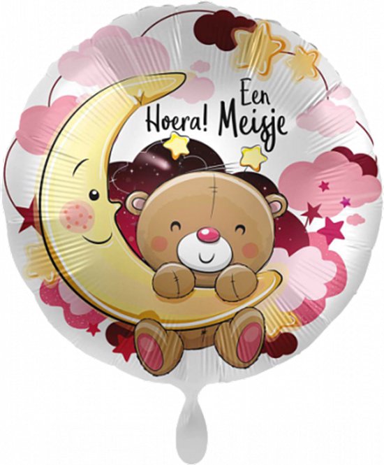 Everloon - Folieballon - Hoera! Een Meisje - 43cm - Voor Geboorte Baby Meisje