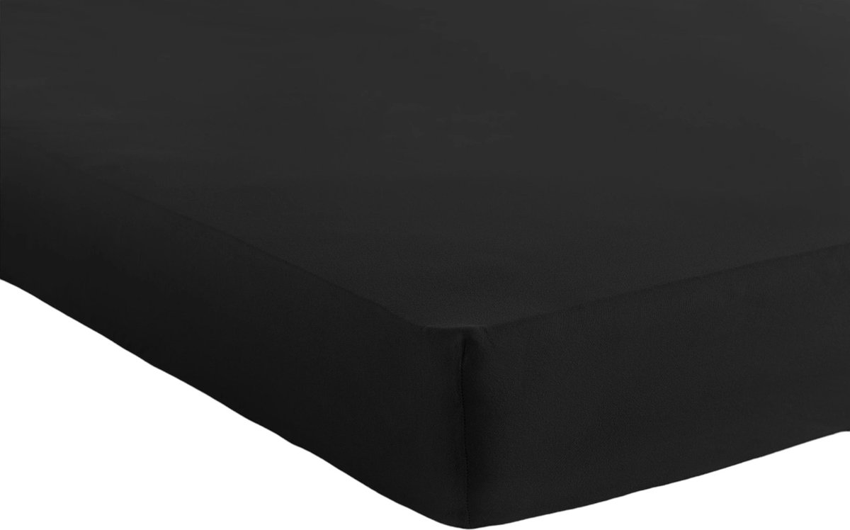 Bed Care Jersey Stretch Hoeslaken - 90x200 - 100% Katoen - 30CM Hoekhoogte - Zwart