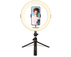 AgfaPhoto Ring Light Realiview ARL11 - 11’’ LED-verlichting met statief – De ringlamp voor foto’s, selfies, video’s, YouTube, make-up en TikTok, compatibel met smartphones
