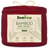 Bamboe Hoeslaken | 2-Persoons Eco Hoeslaken 200cm bij 200cm | Bourgondy | Luxe Bamboe Beddengoed | Hypoallergeen Hoeslaken | Puur Bamboe Viscose Rayon laken | Ultra-ademende Stof | Bambaw