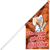 Kioskvlag - Oliebollen - Kioskvlag inclusief aluminium mast en oranje dop - Horecavlaggen.nl