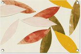 Tuindecoratie Bladeren - Planten - Kleuren - Pastel - 60x40 cm - Tuinposter - Tuindoek - Buitenposter