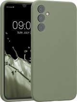 kwmobile telefoonhoesje geschikt voor Samsung Galaxy A34 5G - TPU backcover met siliconen coating - Smartphone case in grijsgroen