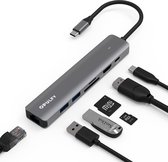 Opulfy - Hub USB C - 7 en 1 - Hub USB C - HDMI - Chargement USB-C - Réseau Gigabit - USB - Power - Répartiteur USB - HDMI - Hub USB - Ordinateur portable - Macbook