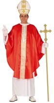 Guirca - Monnik & Pater & Priester Kostuum - Heilige Roomse Vader - Man - Rood, Wit / Beige - Maat 52-54 - Carnavalskleding - Verkleedkleding