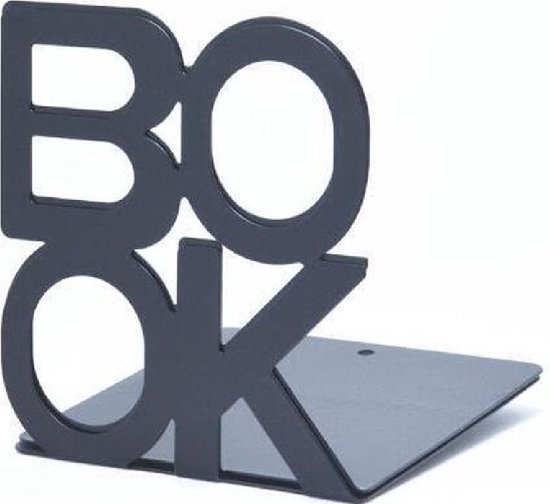 boekensteun - 1x - Book - zwart metaal