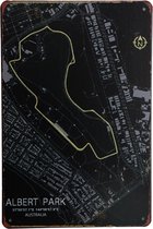 Wandbord – Albert park Australia - Metalen wandbord - Wandborden – Formule 1 - Metalen bord - Mancave - Mancave decoratie - Tekst bord - Retro - Metal sign - Bar decoratie - Decoratie - Metalen borden - Cadeau - UV bestendig - 20 x 30cm