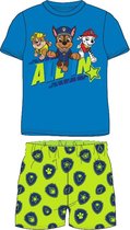 Paw Patrol shortama/pyjama ALL IN katoen blauw/groen maat 128