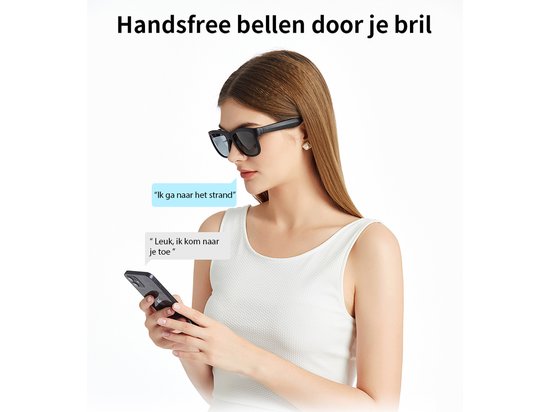 RayBeats Bluetooth Zonnebril - Smart Glasses - Zonnebril Bluetooth - Ingebouwde Speakers voor muziek - handsfree bellen - Gepolariseerd Glas - Lichtgewicht 31 gram - 6 uur speeltijd - Heren en Dames - Rode spiegel glazen - Mat Zwart montuur van RayBeats — afbeelding 3