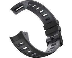 Siliconen bandje - geschikt voor Garmin Instinct / Instinct 2 - zwart-grijs