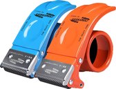 Tape dispenser - Duo pack - Tape roller - Plakbandhouder - Ergonomische tape roller - Blauw & Oranje - 2 stuks