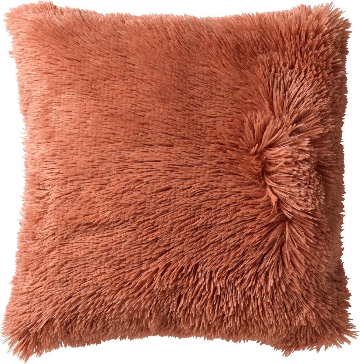 Dutch Decor FLUFFY - Sierkussen 45x45 cm - superzacht - effen kleur - Muted Clay - roze - Inclusief binnenkussen - Luxe kussens voor woonkamer & bank