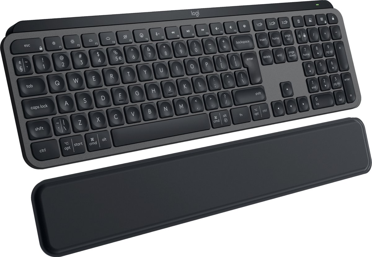 Logitech MX Keys S Plus - Draadloos Toetsenbord met Polssteun - Qwerty US international - Zwart
