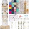 foto van Sieraden kit voor het maken van armbanden, oorbellen en kettingen van polymeer kleikralen, 7200+ kleikralen voor het maken van sieraden, 2 dozen platte kleikralen, 6 mm ronde Heishi kleikralen - doe-het-zelf voor kinderen, volwassenen, cadeau