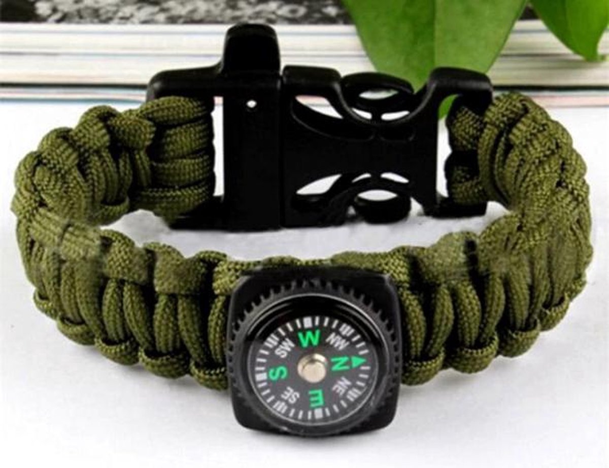 Paracord Armband Army Green 5in1 Tool Survival Out 