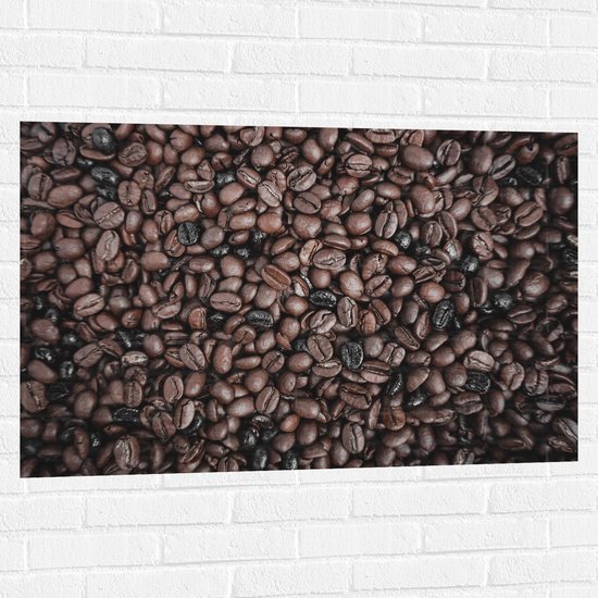 Muursticker - Grote Hoop Koffiebonen - 105x70 cm Foto op Muursticker