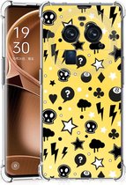 Case OPPO Find X6 Pro GSM Hoesje met doorzichtige rand Punk Yellow