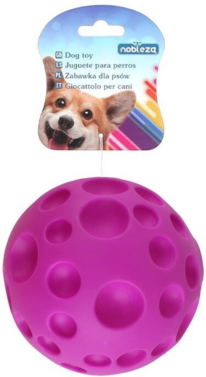 Nobleza Hondenbal met Piep - Hondenspeelgoed - Grote Speelbal Hond - Drijvend - Vinyl - 10 cm - Paars