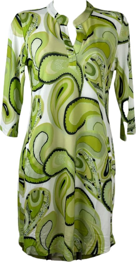 Angelle Milan – Travelkleding voor dames – Appelgroene Jurk – Ademend – Kreukherstellend – Duurzame jurk - In 5 maten - Maat XL