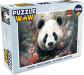 Puzzle Panda - Animaux sauvages - Fleurs - Nature - Puzzle - Puzzle 1000 pièces adultes