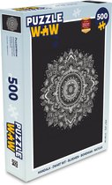 Puzzel Mandala - Zwart wit - Bloemen - Bohemian - Natuur - Legpuzzel - Puzzel 500 stukjes