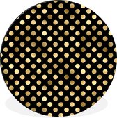 WallCircle - Wandcirkel - Muurcirkel - Patronen - Stippen - Goud - Aluminium - Dibond - ⌀ 140 cm - Binnen en Buiten