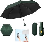 TDR--Opvouwbare Paraplu -Windproof-Zonbescherming Anti-Uv UPF50 + met gratis Reisetui-donkergroen