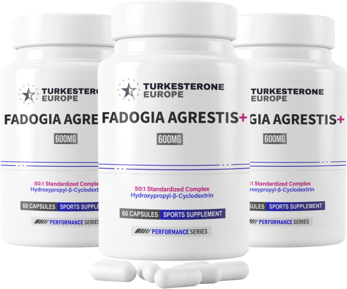3 Pack - Fadogia Agrestis+™ 50:1 Complex met Hydroxypropyl-β-Cyclodextrine - 180 Capsules (600mg)