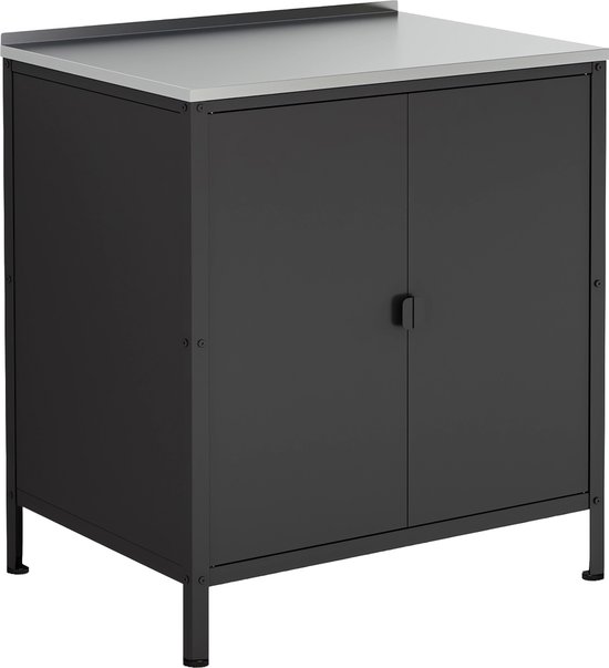 Kast Bolognano voor buiten 92x80x50 cm zwart mat