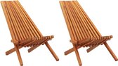 Chaises lounge pliables 2 pièces en bois d'acacia massif