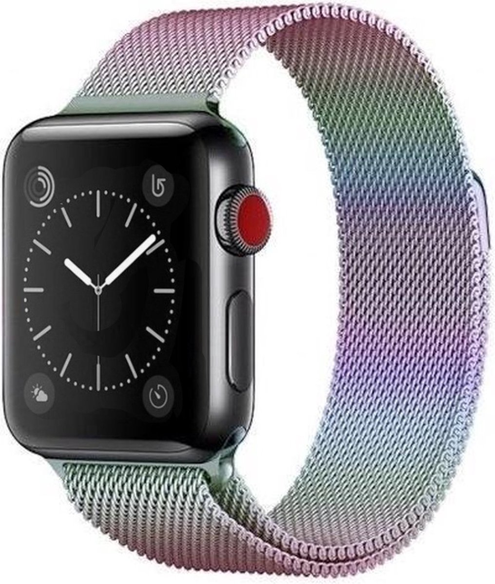 Strap-it Milanese Band – Geschikt voor Apple Watch – Regenboog