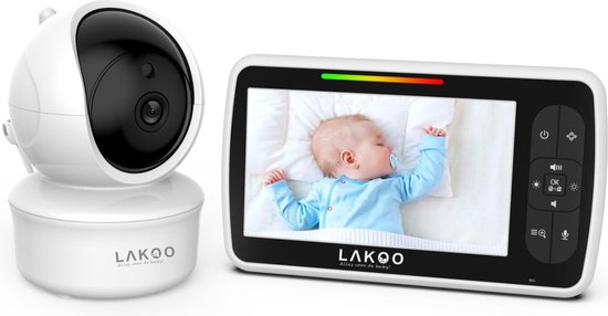 Babyfoon: LAKOO-Babyfoon met camera-Monitor-babyfoon-display-Babyfoon met monitor-zonder app, van het merk LAKOO