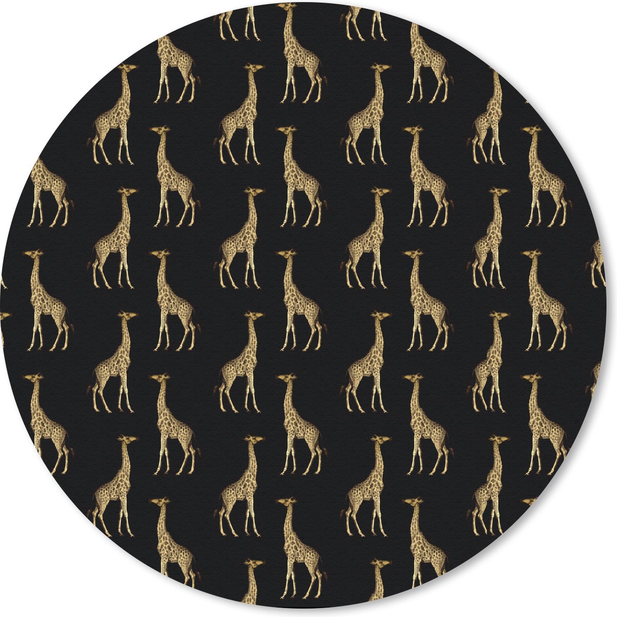 Muismat rond 20x20 cm - Mousepad Patronen - Dieren - Goud - Giraf - Ronde muismatten