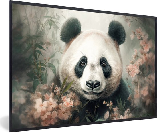 Fotolijst incl. Poster - Panda - Dieren - Bloemen - Planten - 30x20 cm - Posterlijst