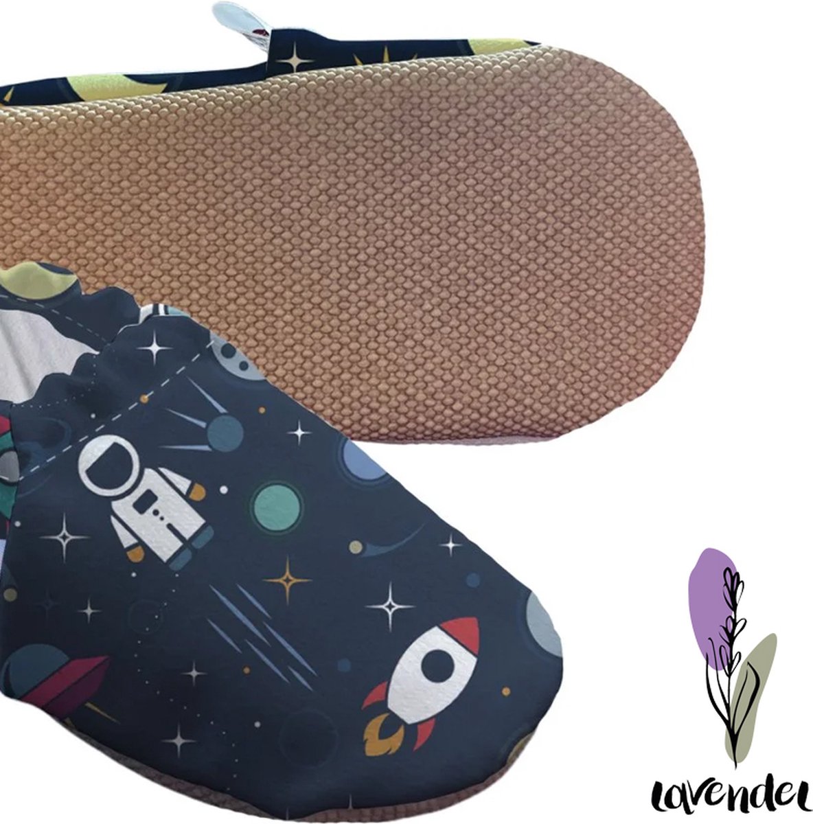 ZOMER Baby Slofjes, Pantoffels, Sloffen, Zacht Katoenen - Astronaut EU 21-22