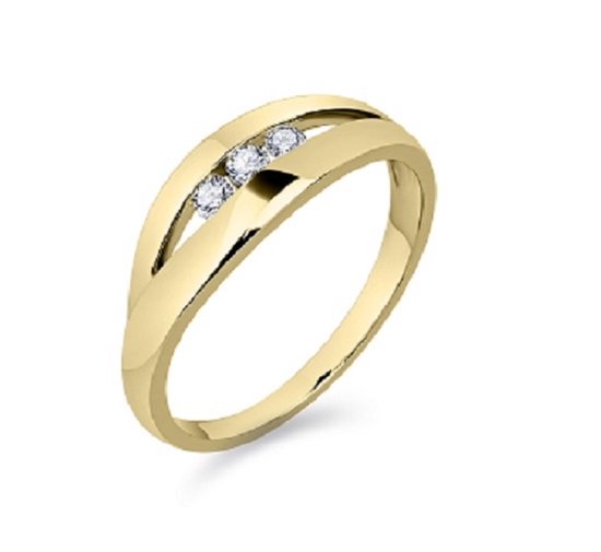 Schitterende 14 Karaat Gouden Ring met Zirkonia's | Aanzoeksring | Damesring mm.