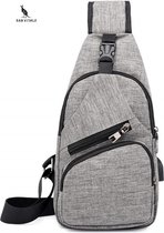 San Vitale® - Handige Kleine Compacte Slingbag - Schoudertas - Crossbody bag - Grijs
