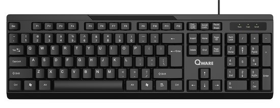 Qware Office - Toetsenbord - Bedraad - USB - Liverpool - Zwart - Qwerty