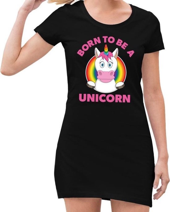 Gaypride Born to be a unicorn jurkje zwart - gay pride/LGBT kleding 40
