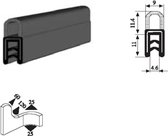 VRR - U-profiel - Klemprofiel rubber - randbescherming 1-3 mm met kraal 011 - Per 5,10 of 50 meter