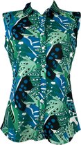Angelle Milan – Travelkleding voor dames – Blauwe Mouwloze Blouse – Ademend – Kreukherstellend – Duurzame blouse - In 5 maten - Maat L