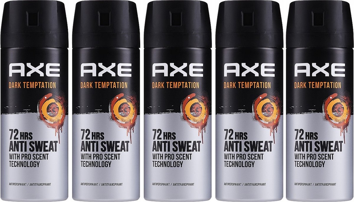 Goedkoopste MULTI BUNDEL 5 stuks Axe DARK TEMPTATION DRY - deodorant - spray 150 ml