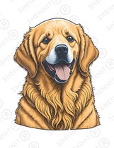 Golden Retriever Sticker - Terrier - Hond sticker - Dieren sticker - Schoothond - Dog sticker - Huisdier sticker - scrapbook stickerboek - laptop sticker - 4 stuks